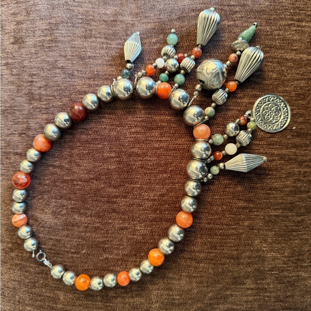 Antique Tribal Ethnic Berber Moroccan Coral beaded Necklace